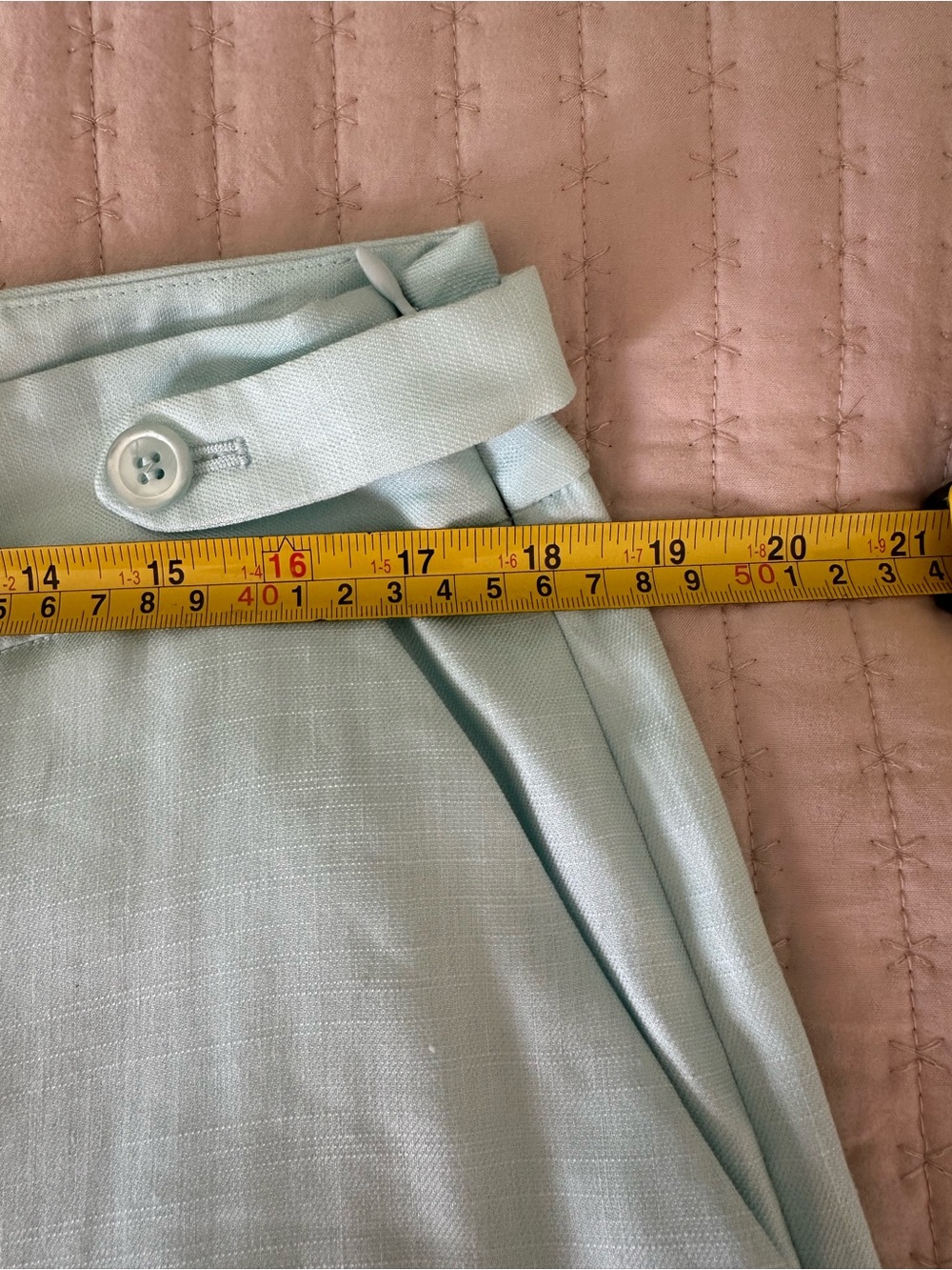 NWT Talbots Curvy Wide Leg Linen Blend Pants Size 14 Mint Aqua High Rise - Picture 11 of 15